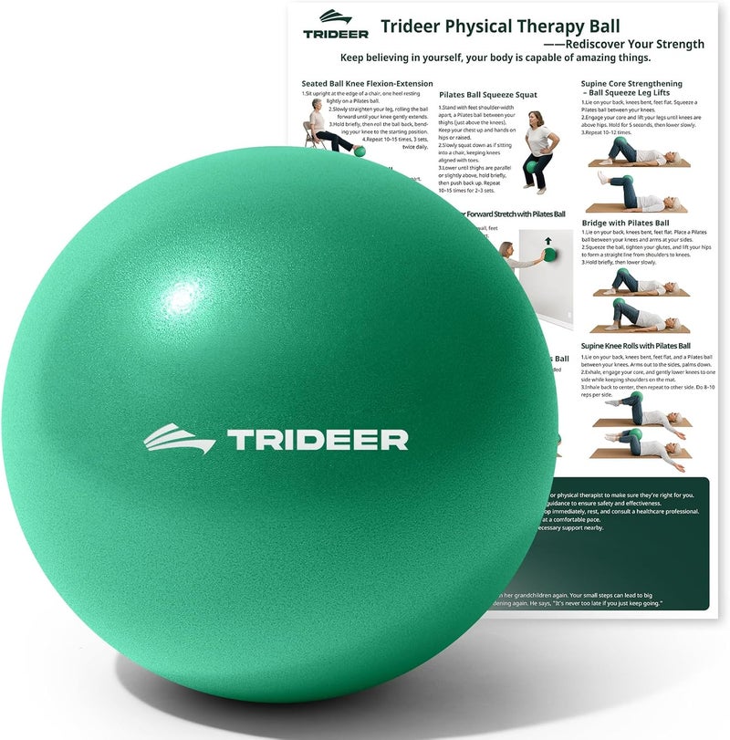 Trideer Exercise Balls Physical Therapy, 9 Inch Pilates Ball Between Knees for Physical Therapy, Mini Exercise Ball - Yoga Ball, Small Workout Balls for Core Strength and Back Support with Guide - Image 1